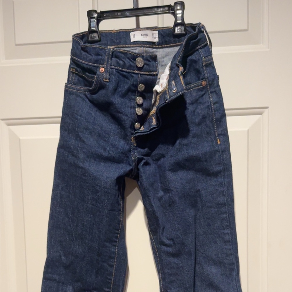Mango Women's Dark Blue Straight Leg Jeans